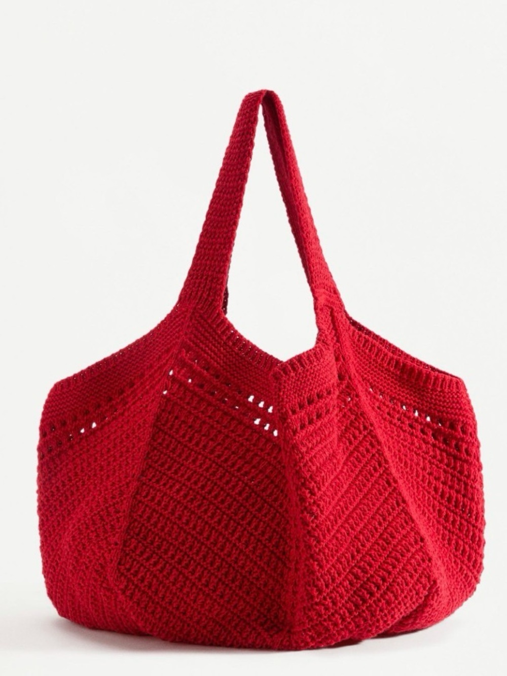 Red Crochet Tote Bag